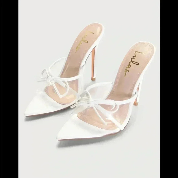 Lulus Shoes - Lulu’s NEW bride wedding white bow stiletto heels size 7 shoes dress